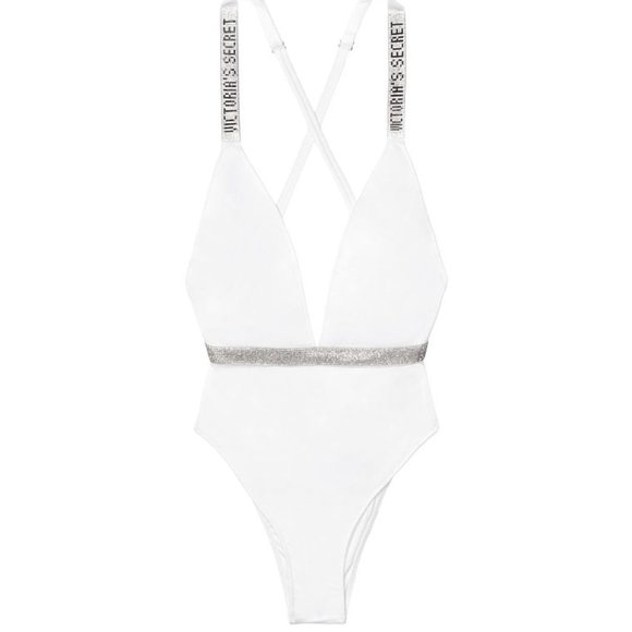 VICTORIA'S SECRET SWIM Rhinestone Bling Strap Plunge One-Piece Swimsuit - NWT - Picture 4 of 6